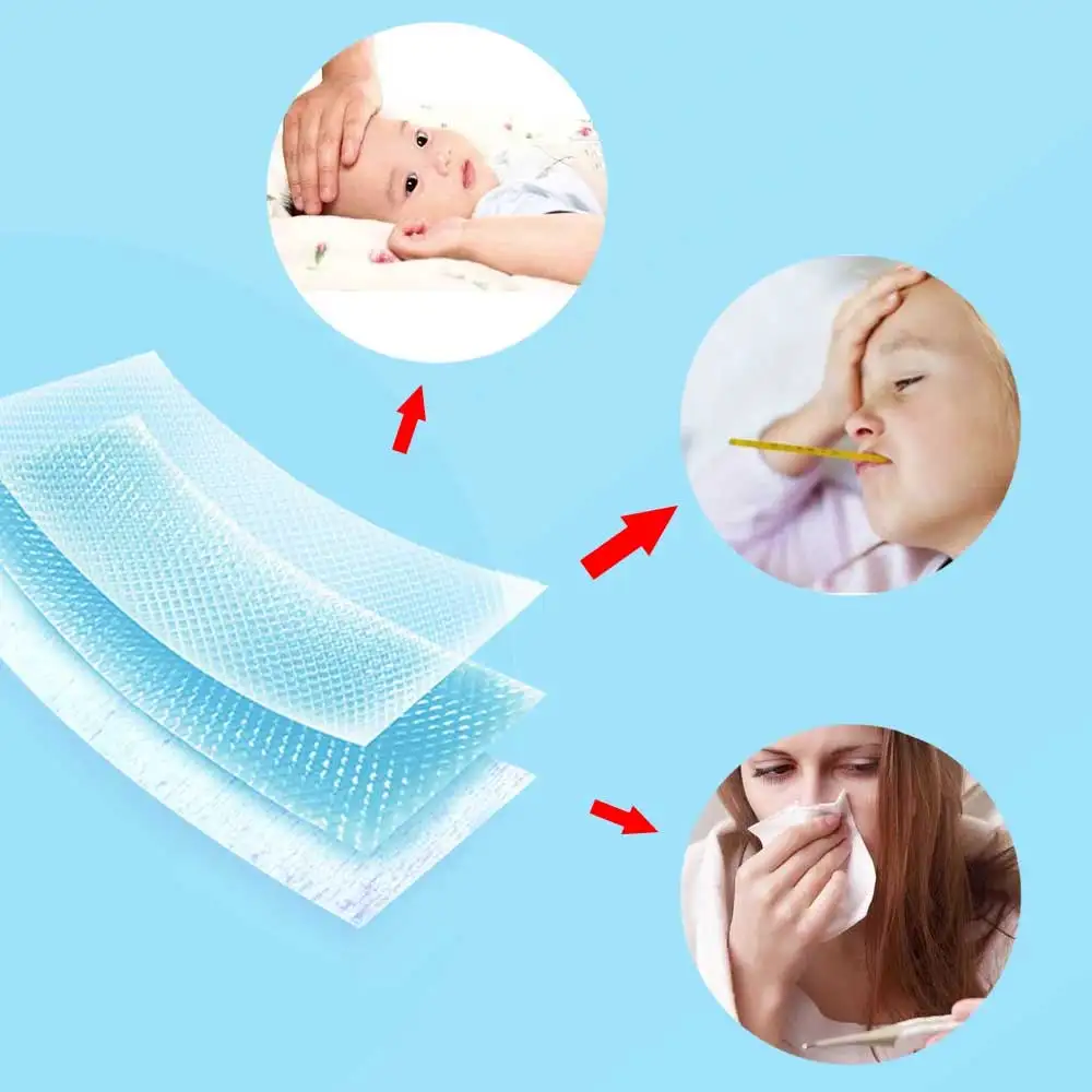 

10pcs=5bag Cooling Patches Baby Fever Down Medical Plaster Migraine Headache Pad Lower Temperature Ice Gel Polymer Hydrogel