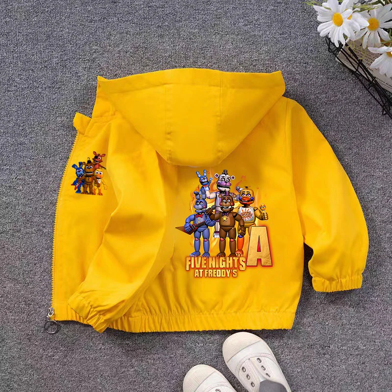 

Five Nights At Freddys Kids Hooded Jackets Casual Hooded Cardigans Boys Baby Windbreaker Jacket Comfortable Outerwear Clothing