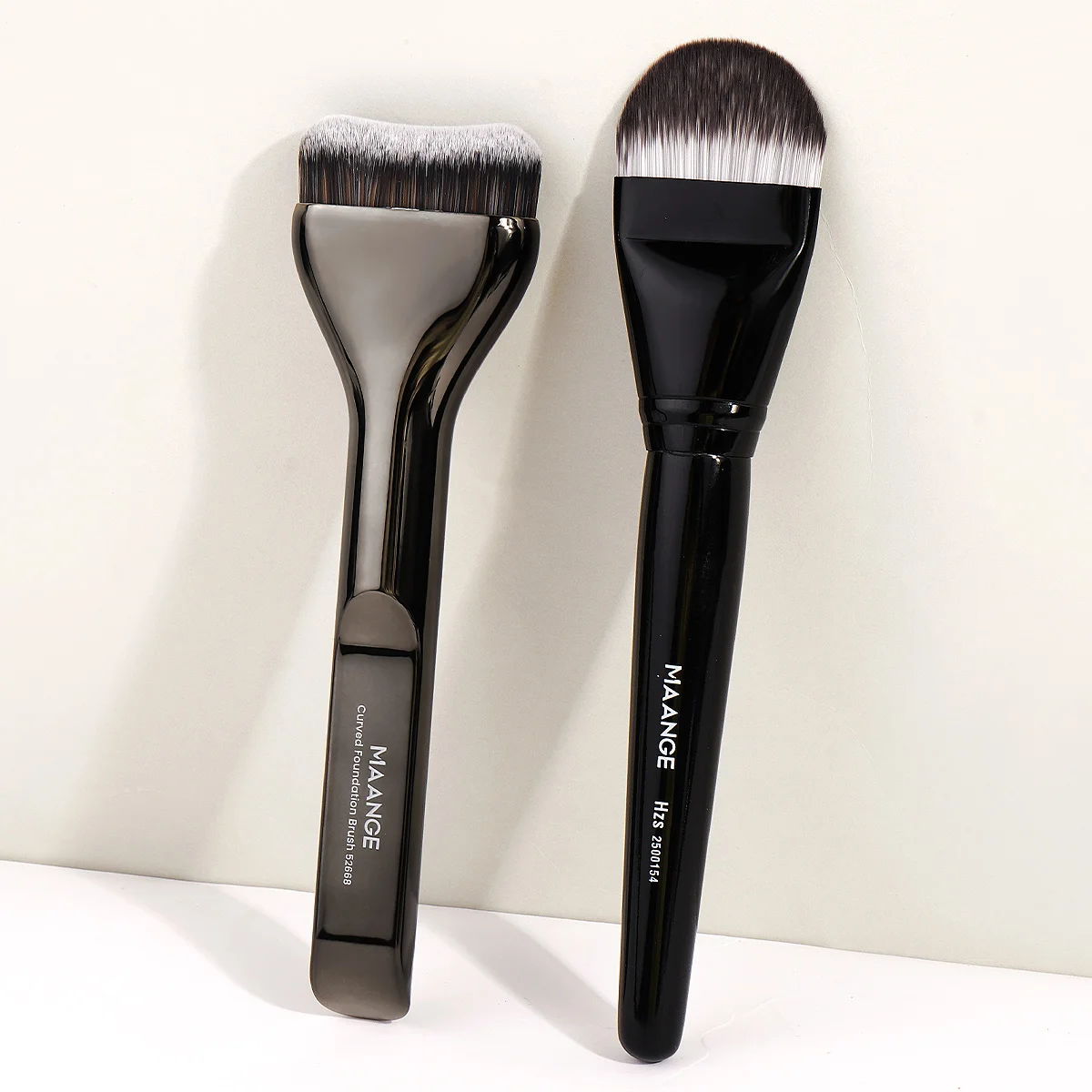 MAANGE-Juego de brochas de maquillaje para base, 2 uds., cepillo para máscara superior ultrafino para mezclar crema líquida, herramienta de maquillaje de belleza en polvo impecable