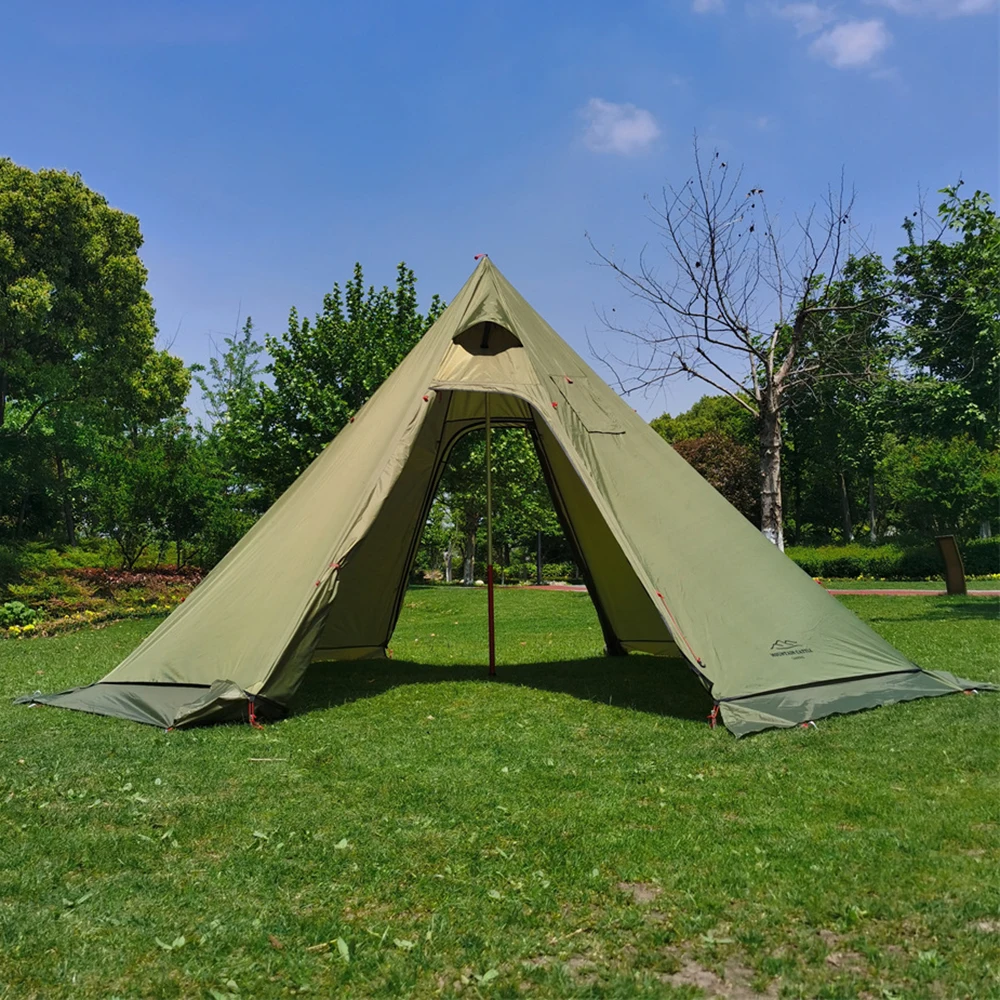 Imagem -02 - Barraca de Pirâmide Windproof e Rainproof com Saia de Neve Teepee Respirável Acampamento ao ar Livre Caminhadas Windproof Fogão de Inverno 3m