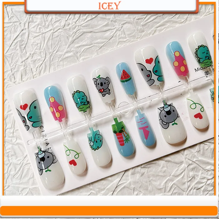 Icey Beauty Koala Press On Nails Cartoon Wearing Armor Cute Finished Prefabricated Armor Size Divided Armor Sheet