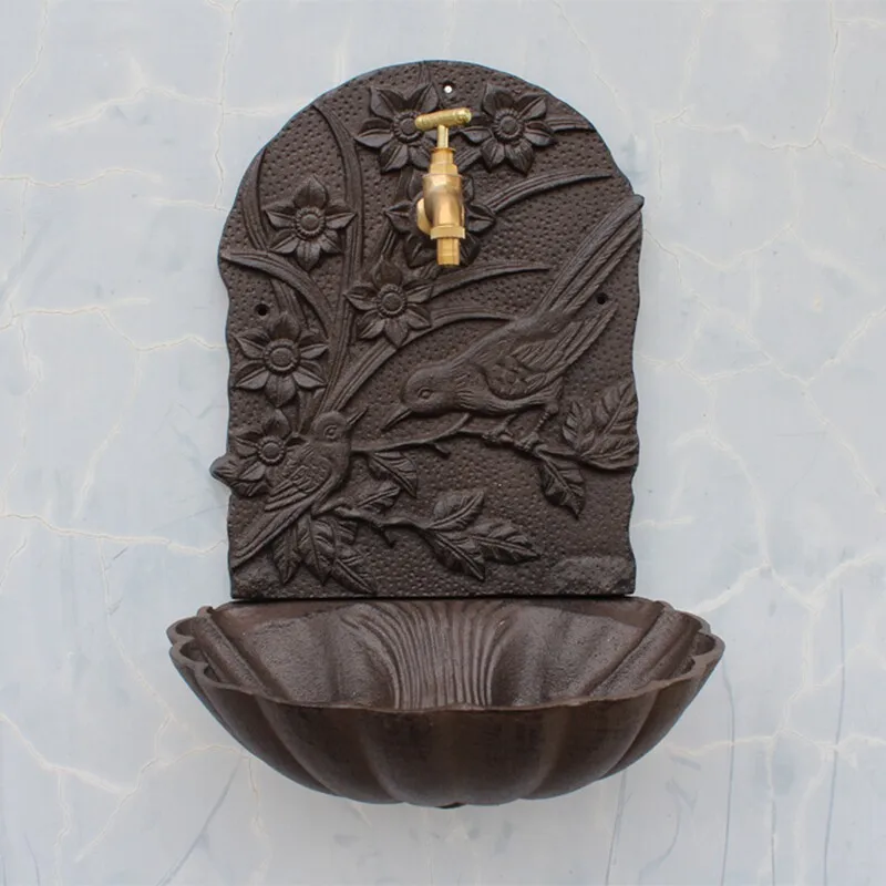 

European High-end Creative Personalized Cast Iron Art Sink Courtyard Washbasin Handicraft Washbasin