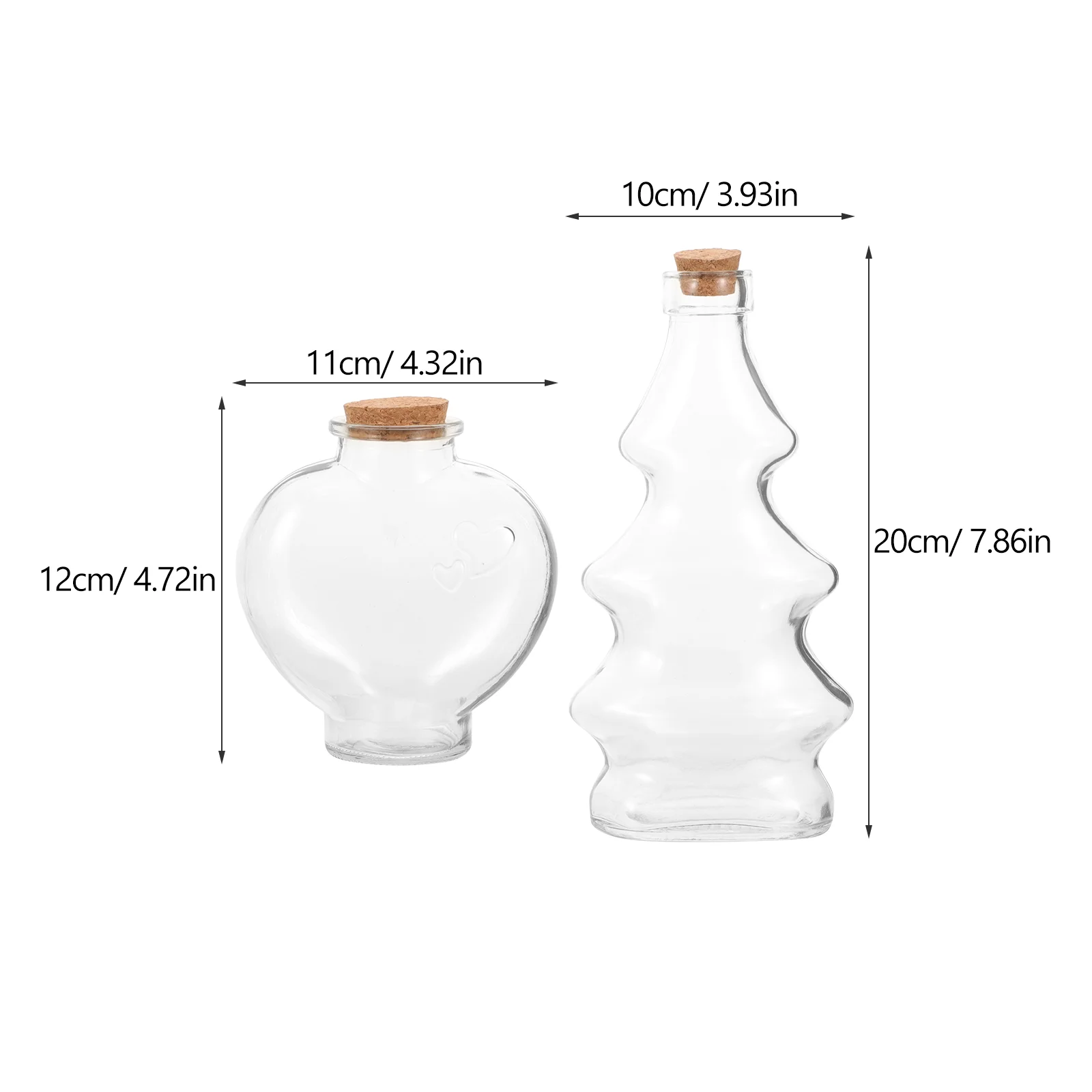 3 Pcs Lids Wedding Memorial Sand Ceremony Bottle Set Transparent Landscape Glass Onggi Baby Gift