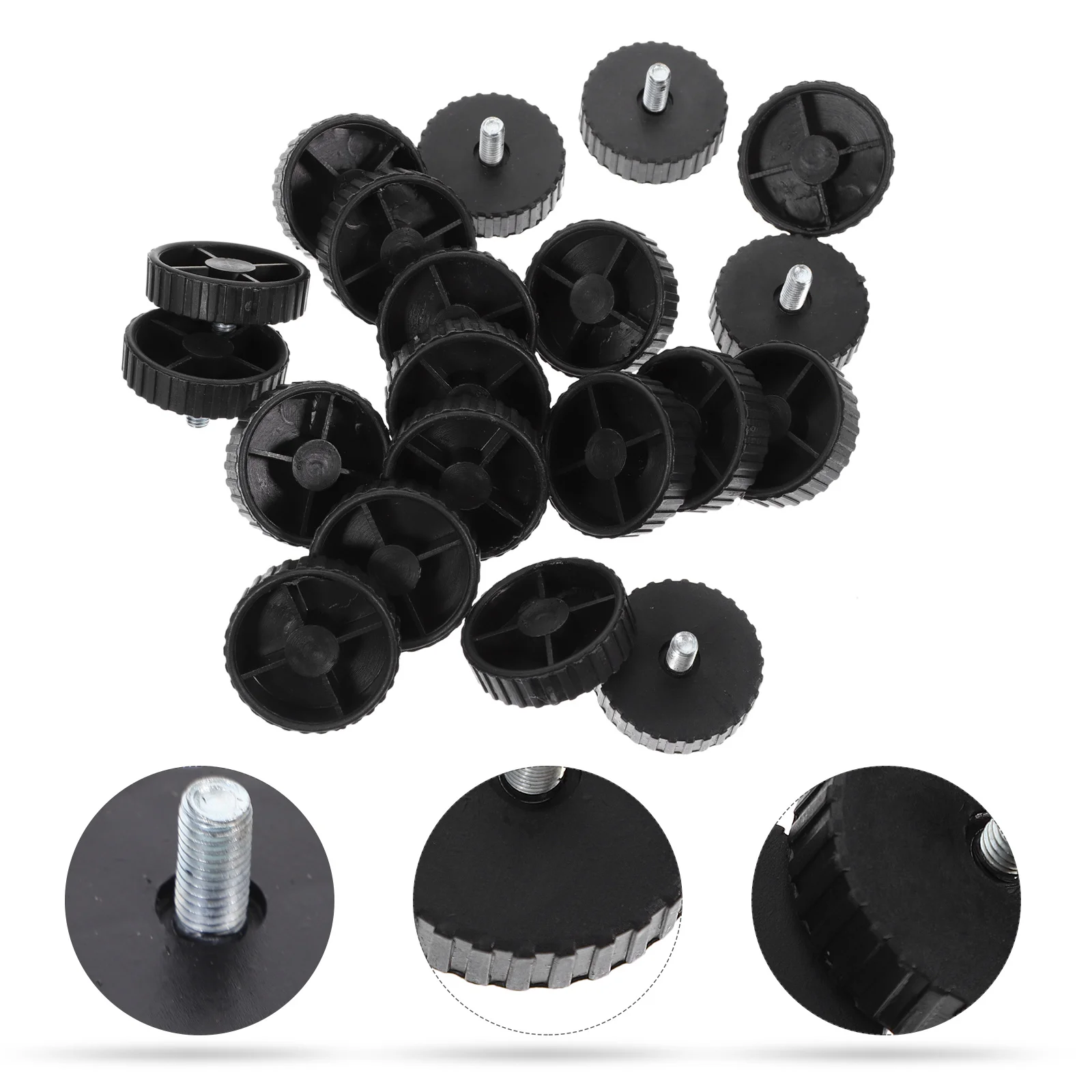 

20pcs Adjustable Cabinet 48Mm Rubber Furniture Levelers Table Leg Extenders For Desk Workbench Height Adjuster Legs Furniture