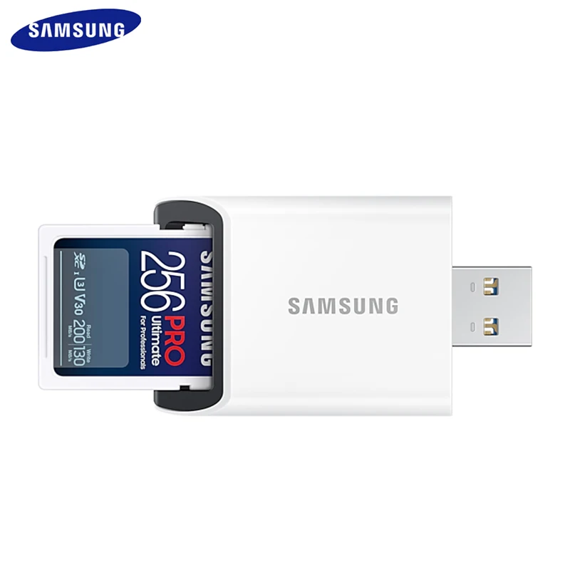 SAMSUNG PRO Ultimate USB Adapter Version SD Card 128GB 256GB 512GB SDXC Memory Card 64GB 200MB U3 V30 UHS-I 4K Video Flash Card