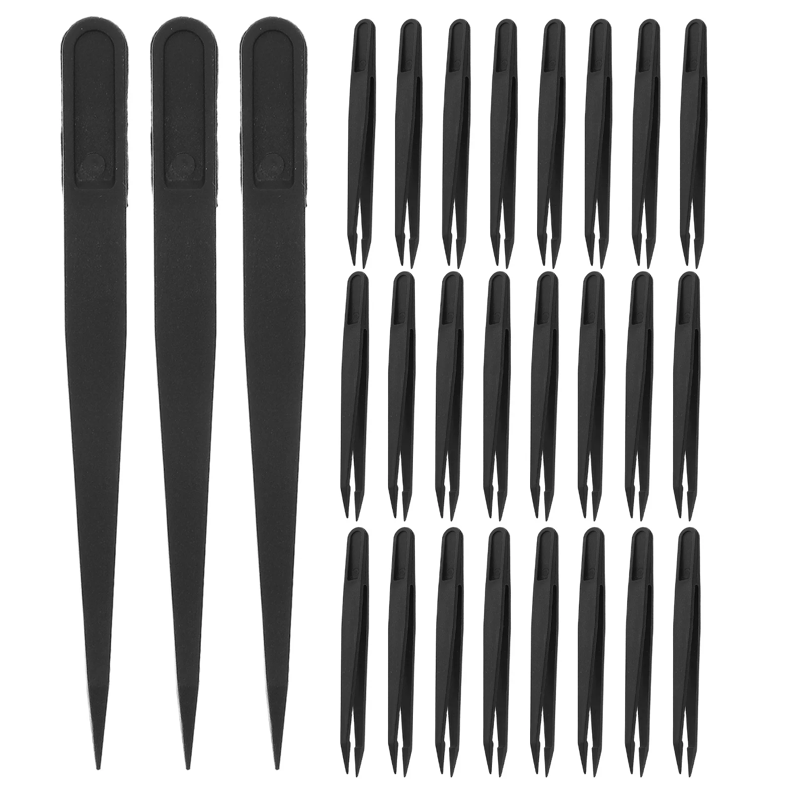 

30Pcs Plastic Craft Tweezers Bulk Set for Beading Projects Supports Fine Motor Skills Practice Nature Exploration Educational