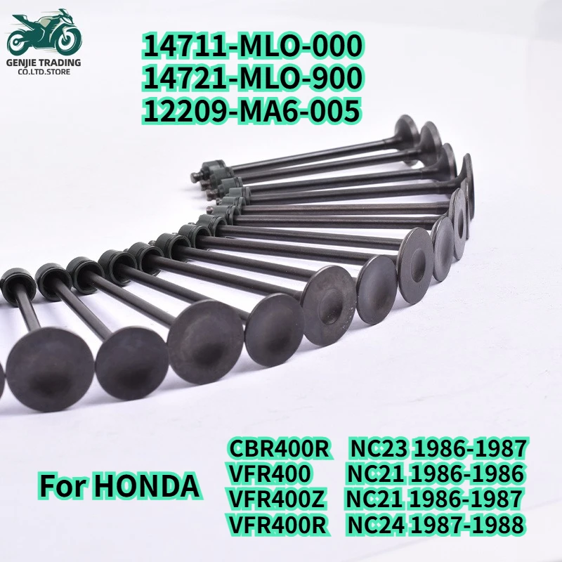400cc 14721-MLO-900 Moto Intake Exhaust Valve Stem16 Valve for HONDA CBR400 NC23 88-89 CBR 400 Inlet Outlet Valve 14711-MLO-000