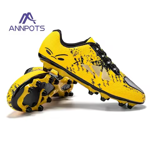 Professional Soccer Shoes Kids Long Spikes FG Football Boots Outdoor Grass Cleats Turf Football Shoes Boys Training Soccer Boots