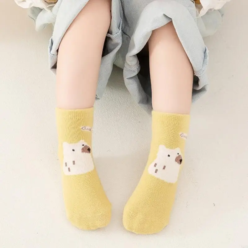 J2HD 1 Pair Baby Nonslip Socks Soft & Breathable Foot Warmer Cotton Socks for Toddlers Learning to Walk Ages 0 to 5 Year