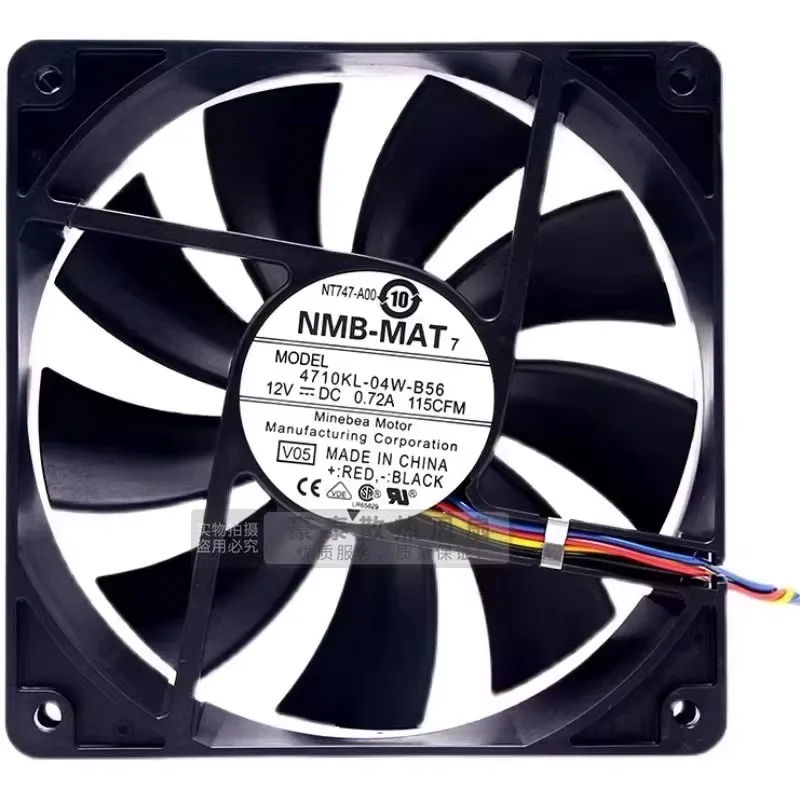

Original 12CM 120 * 120 * 25MM 12V 0.72A 4710KL-04W-B56 four wire PWM temperature controlled CPU chassis cooling fan