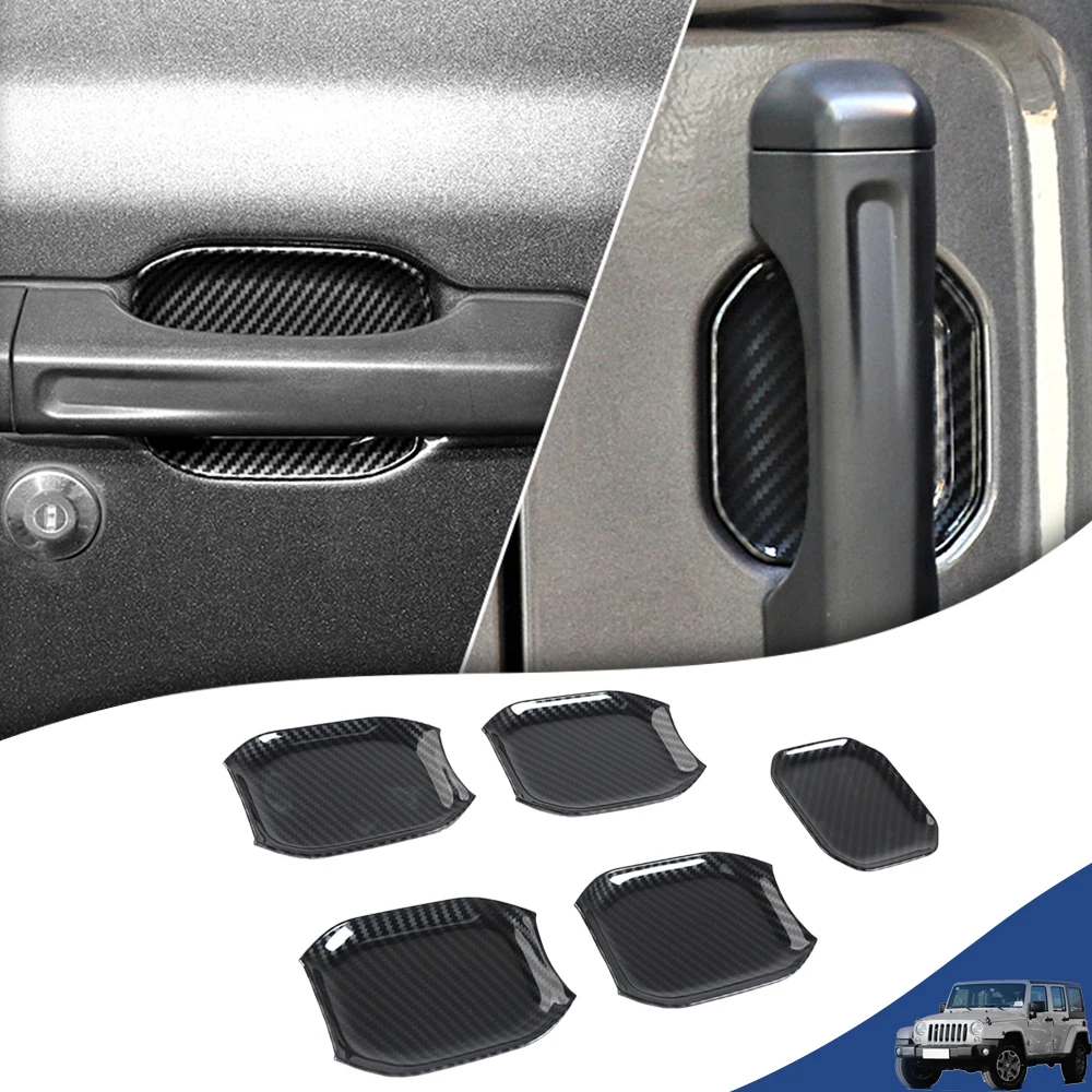 Car Door Handle Bowl Guard Cover Rear Tail Door Bowl Decoration for Jeep Wrangler JL 2018-2023 2/4-Doors Exterior Accessories