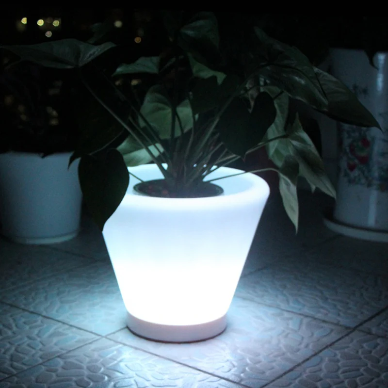 D28*H29cm, D38*H40cm,Luminous Flower Pots, LED Flower Planter, Led Indoor Lights, Outdoor Bar Furniture, Two Sizes Optional, 1pc