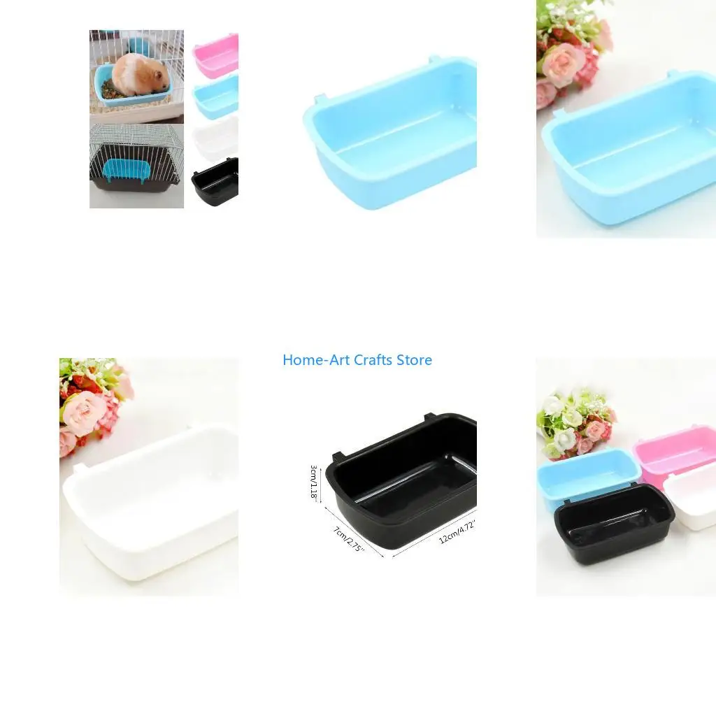 Y3NA Small Pet Feeding Dish for Case Bowl with Hooks Plastic Cup Bird Cage Water Bowl for Birds Hamster Puppy Rabbi