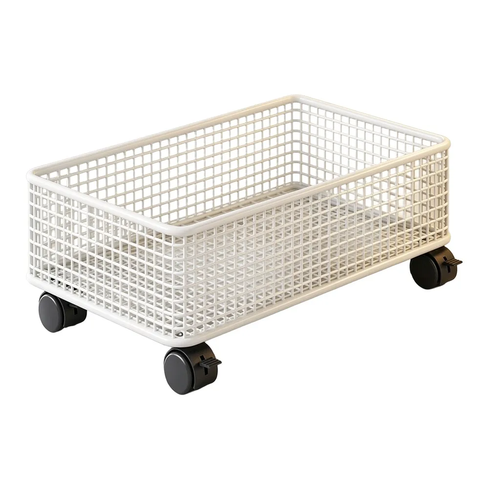 Practical Iron Detergent Rack with Casters for Easy Repositioning 40x24x13cm For Bathroom Space Saving Organizer