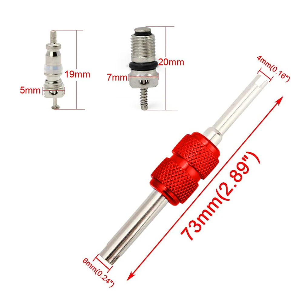 Car Air Conditioner Valve Core With Wrench Removal Installer Tool Vehicle Auto A/C R12 R134a Air Conditioning System Repair