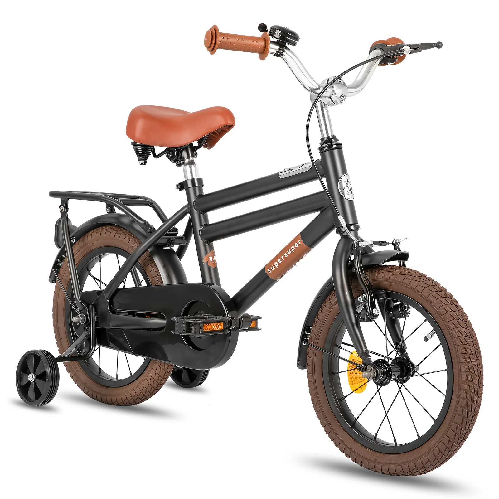 JOYSTAR Cooper Bicicleta para niños 12 14 16 18 20 pulgadas Bicicleta para niños con ruedas de entrenamiento Bicicleta para niños de 2 a 12 años Negro