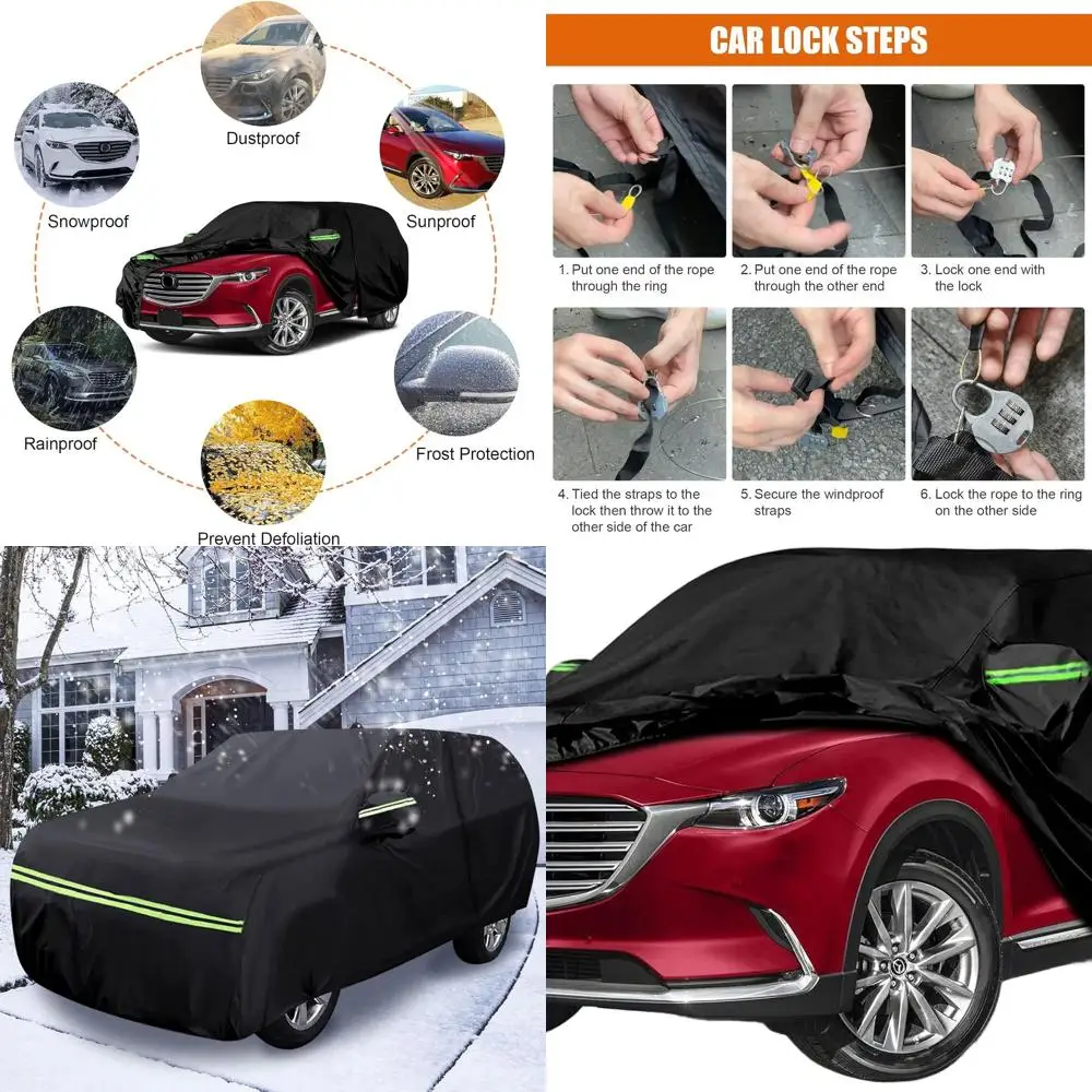 

Custom-Fit Waterproof Car Cover for 2006-2024 Mazda CX-9, 6-Layer Weatherproof with Zippered Access & Wind-Resistant Straps