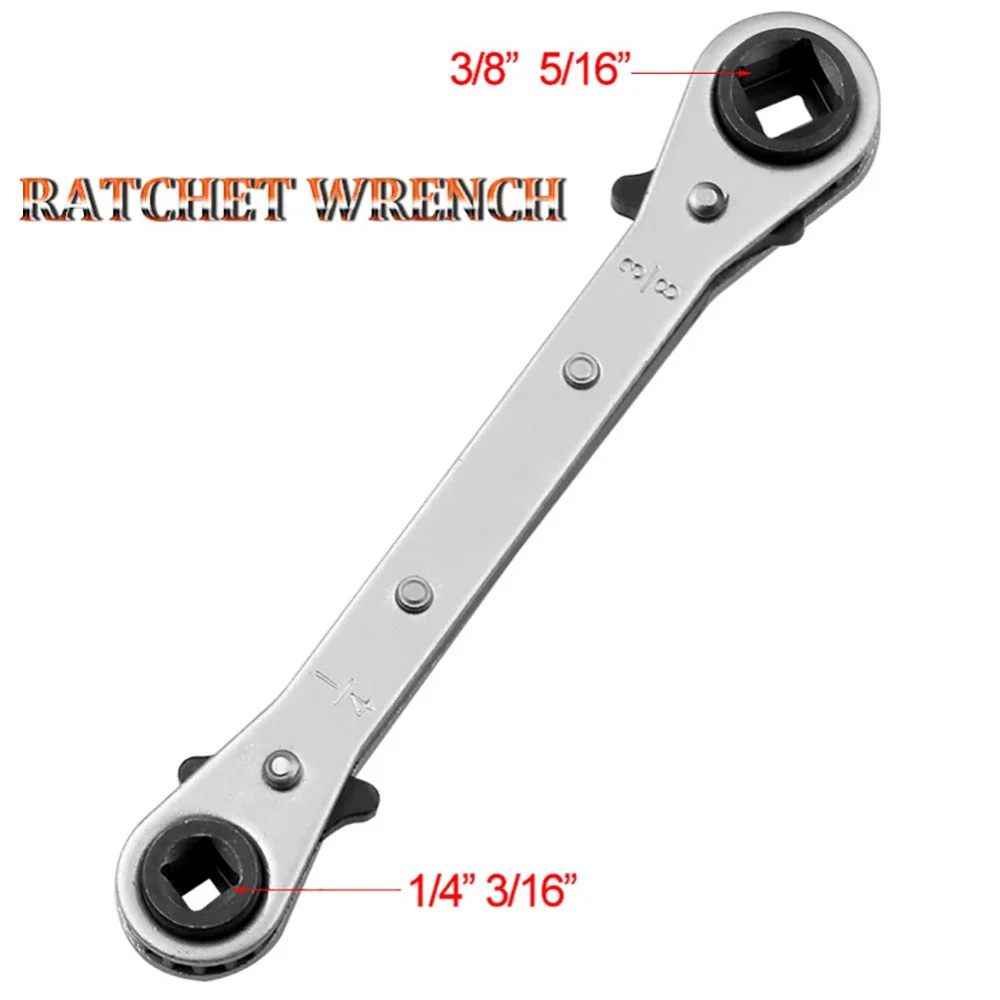 Double Head Reversible Ratchet Wrench Refrigeration Tools Ratchet Spanner Hand Tool