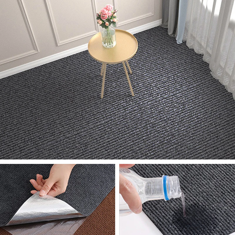 10 Pcs Self Adhesive Carpet Floor Mat Anti-Slip Floor Sticker  Living Room Kitchen Hallway Indoor Diy Easy Install Floor Sticker