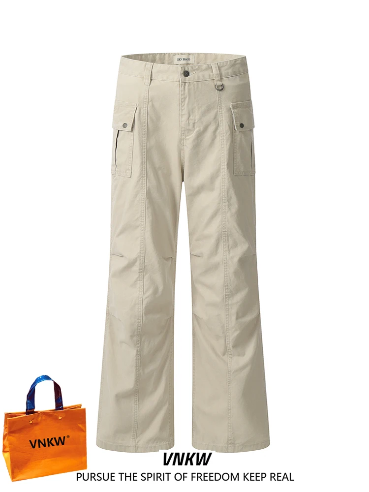 

Waed High Street Casual Pants Vintage American Workwear Loose Men's Autumn Winter Long Straight Floor-Length Trousers