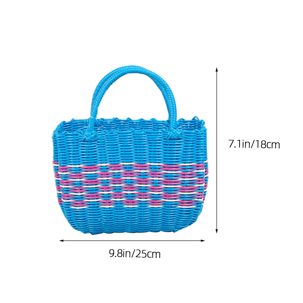 

Portable Basket Plastic Wash Basket Storage Laundry Basket with Handles Sundries Box Toys Holder Desktop Organizer (Size S,