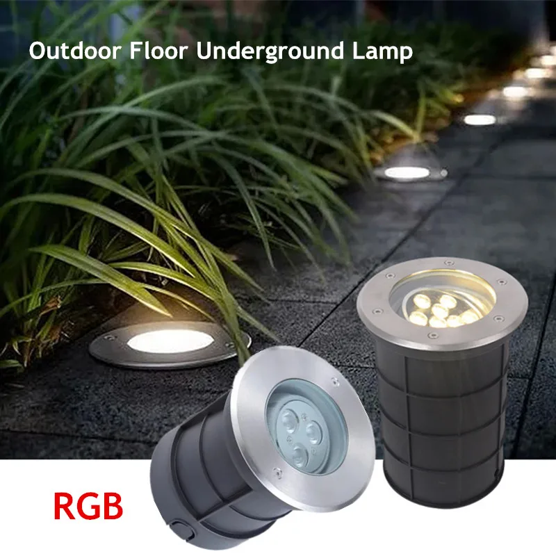 18W 24W Waterproof Underground Lights Moving Head Angle-adjustable Buried Light Step Deck Lighting Garden Landscape Deck Floor