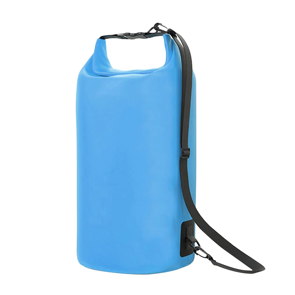 Multifunctionele 20L PVC waterdichte droge tas voor buiten kamperen Zwemmen Raften Hemelsblauw met riem Waterdichte emmertas