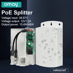 Divisor impermeable POE DC 48V a 12V 2A PoE Anti-interferencia 15W 48W Cable adaptador POE módulo de fuente de alimentación IP65 uso en exteriores