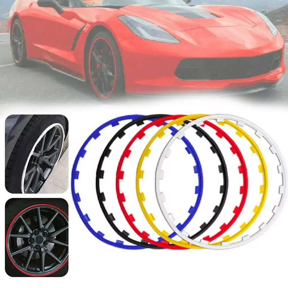 

4pcs 20inch Wheel Rim Protecting Car Vehicle Wheel Rims Protectors Decoration Strips Tire Guard Line Rubber Trim Protecting