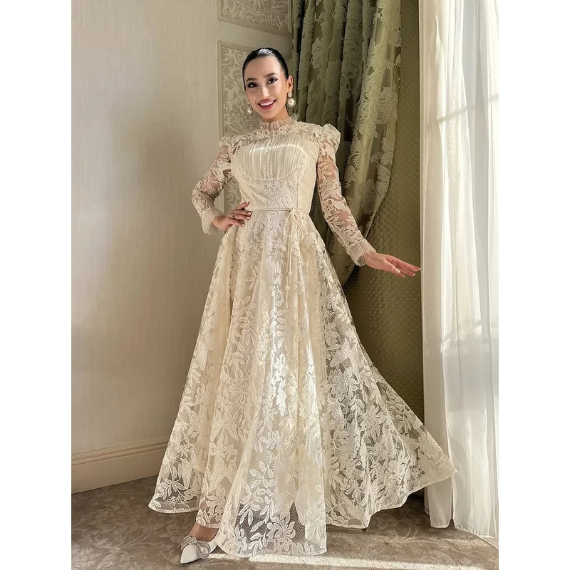 フレンチスタイル高級ドレス2025水溶性刺繍レースクラシックエレガントパーティープロムドレス