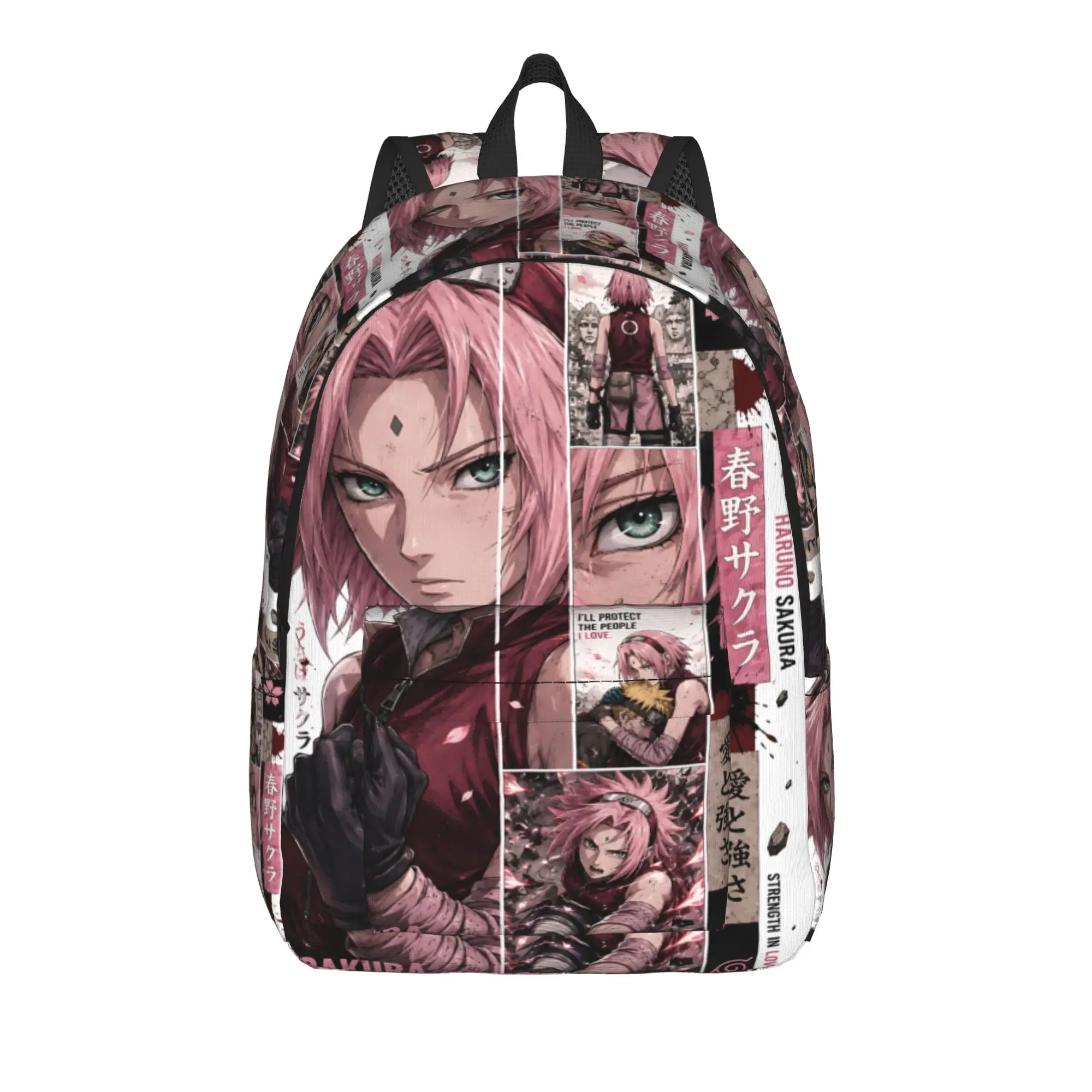 Fashion Naruto Anime Theme Backpack Sakura Mochilas Classic For School Large Capacity Rucksack