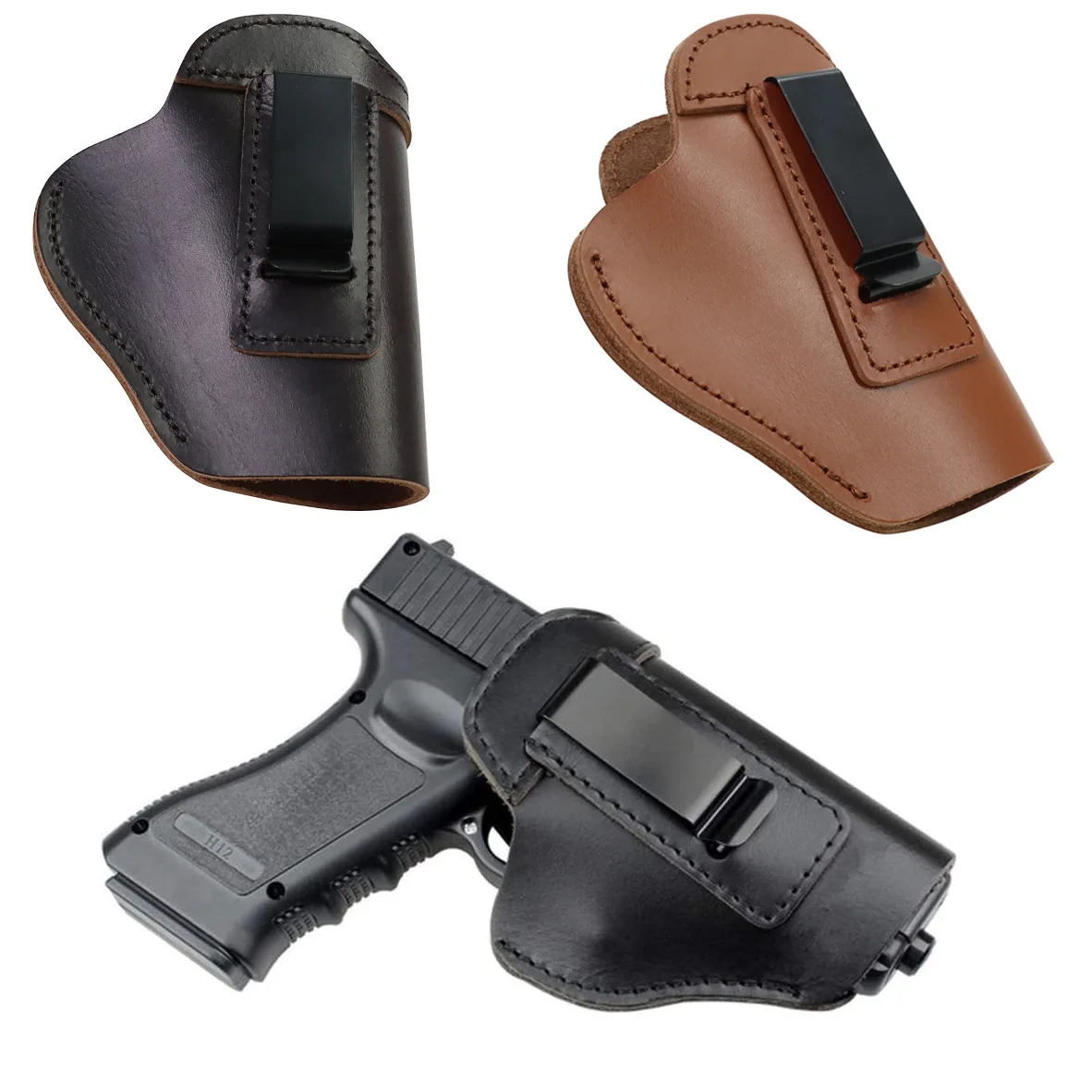 

Pistol Holster Cowhide Outdoor Tactical Equipment Small Holster Glock G17 G19 Leather Pocket Pistol Holster Gun Accessories