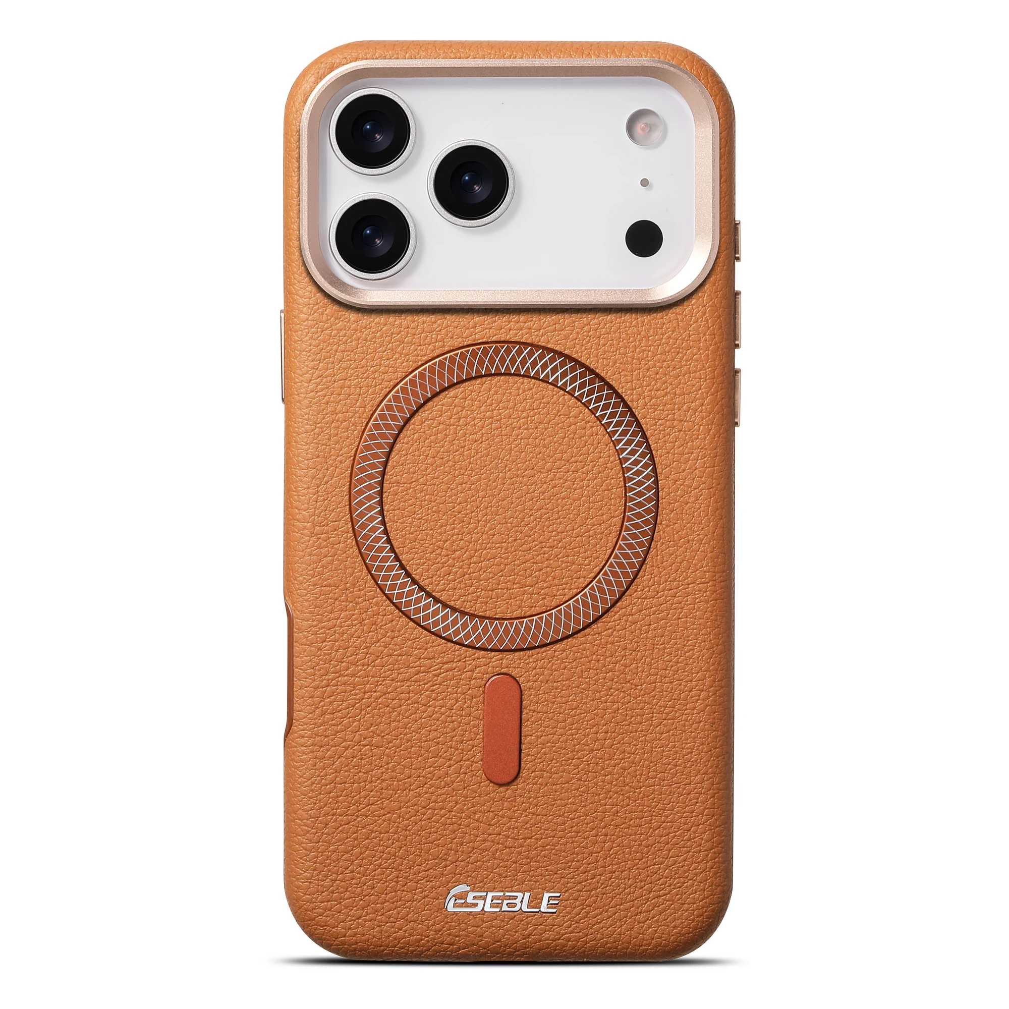 Luxury Faux Leather Phone Case Magnet Wireless Charging Frosted Feel For iPhone 17 Pro Max Air view 6