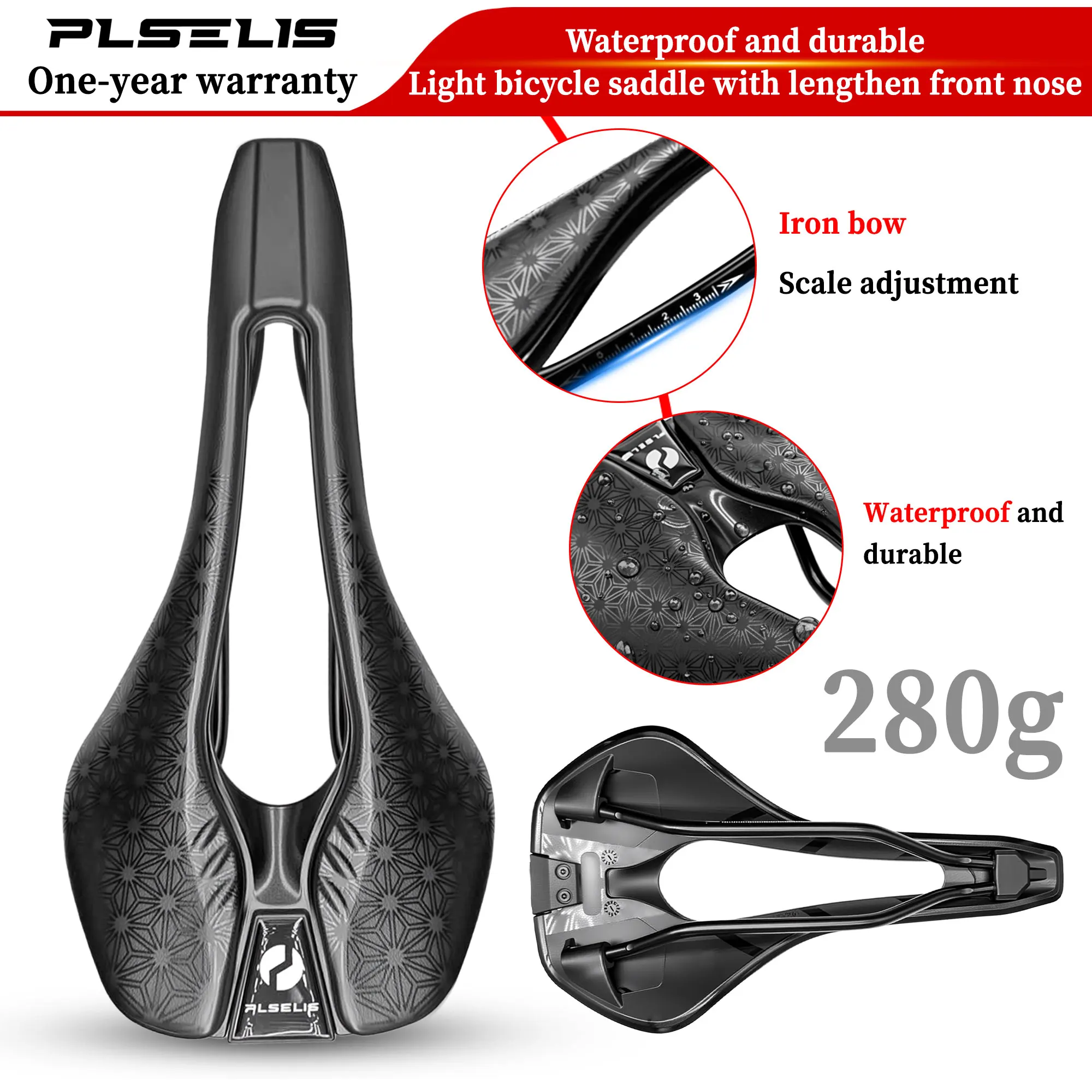

PLSELIS highway mountain bike saddle hollow nylon bottom long nose fashion racing breathable light ultra-light bicycle accessori