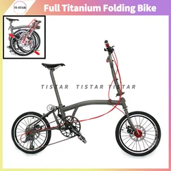 Titanium Folding Bike for Brompton, External 6-Speed V Brake, Full Ti Frame, Superlight Bicycle, Can Customize CHPT3