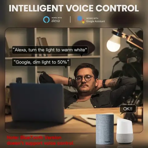 TNCE Tuya E27-lampa Bluetooth/WIFI/Zigbee, dimbar LED-lampa 2700-6500k RGB, Smart Life-app, röststyrning med Alexa Google Home 10 best sales Tuya Smart-lampa - №4