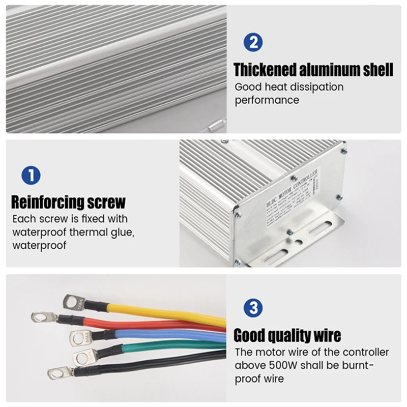 48V-72V 5000W Tricycle FOC Controller, Battery Car, Intelligent Brushless Motor Controller, Electric Car