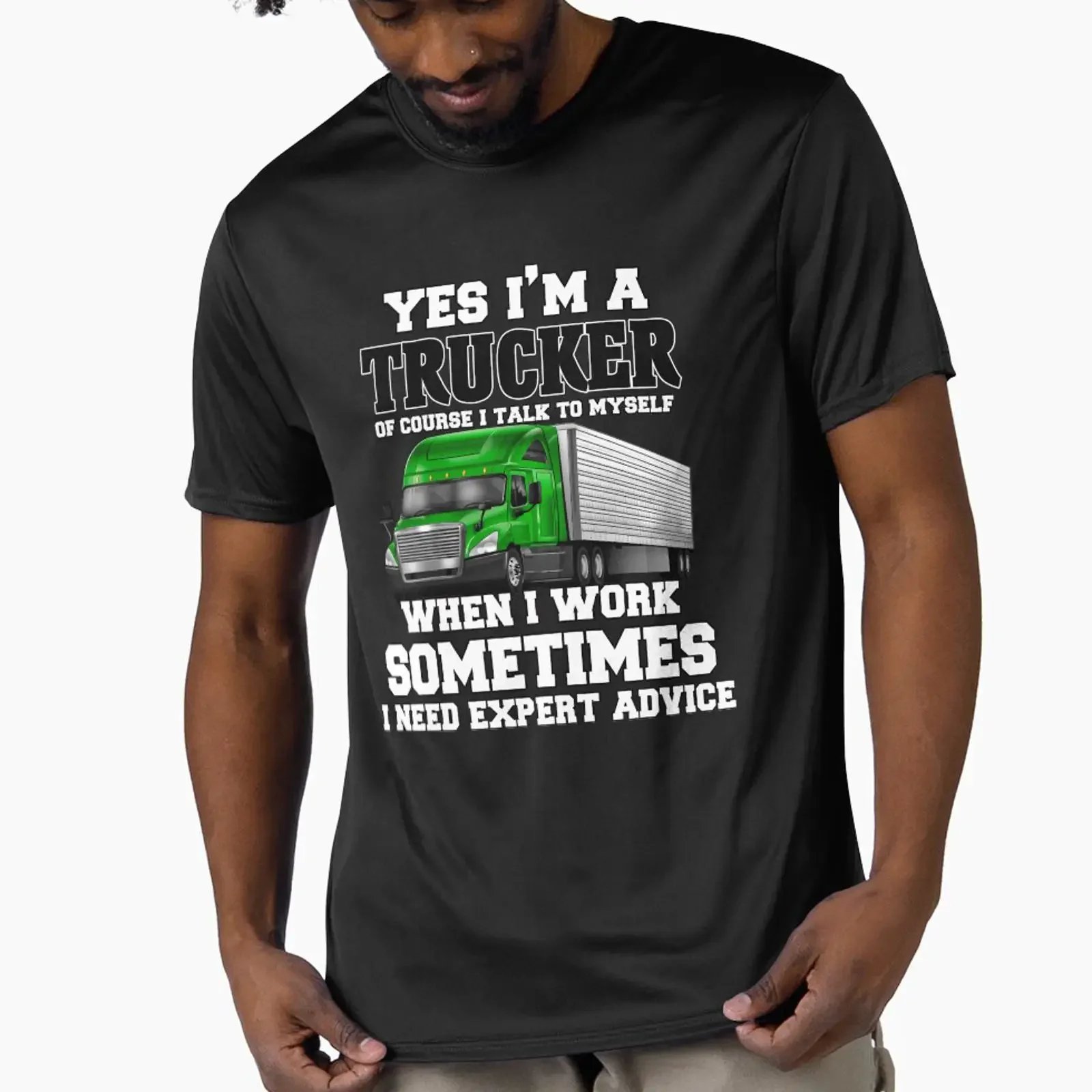 Big Rig Trucker Yes I'm A Expert Advice Active T Shirt vintage Washed designer clothes Top For Everyday Wear Stretched graphic