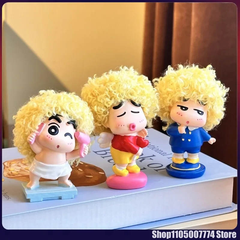 أنيمي تلوين شين تشان سلسلة صندوق أعمى دمية الكرتون لطيف نموذج لجسم اكسسوارات ديكور دمية مفاجأة هدية