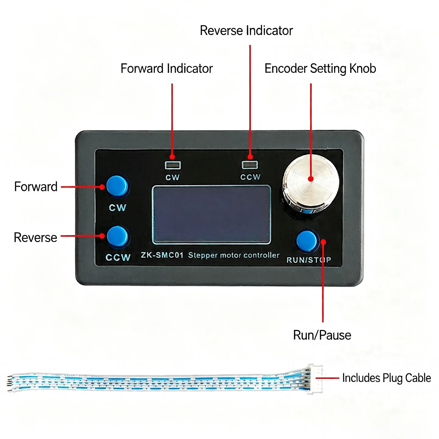 SMC01 42 57 Stepper Motor Driver Controller, Forward Reverse Angle Pulse Speed Control Module, PLC Serial Port Communication