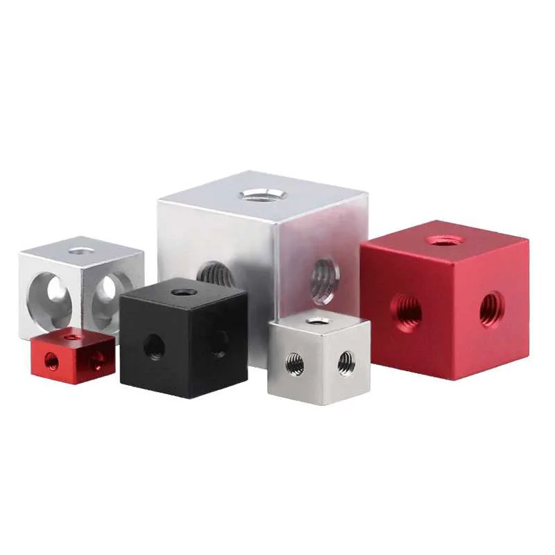 M3 M4 Aluminum Nut Cube 10-30mm Square Fixing Block Robot Bridge Connector Rectangular Joint Natural/Black/Red/Frosted Silver GB
