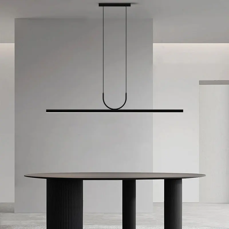 

Modern Simple Long Dining Room Chandelier Home Design Living Room LED Decorative Light Creative Personality Study Bar Light