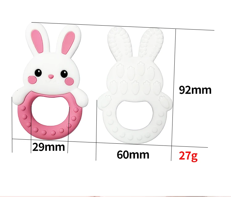 1Pcs Baby Teether Silicone Toy Pacifier Chain Making Cartoon Rabbit Nursing Teething Gifts Molar Chewing Newborn Accessories Toy view 6
