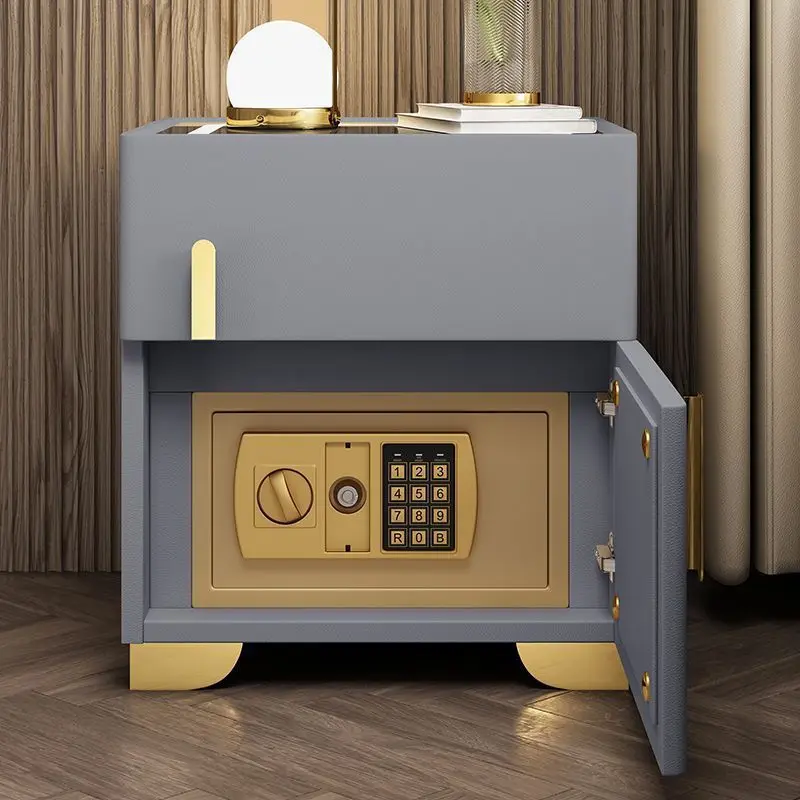 PYH Smart bedside table, safe, multi-functional solid wood combination lock, integrated bedroom, small bedside table