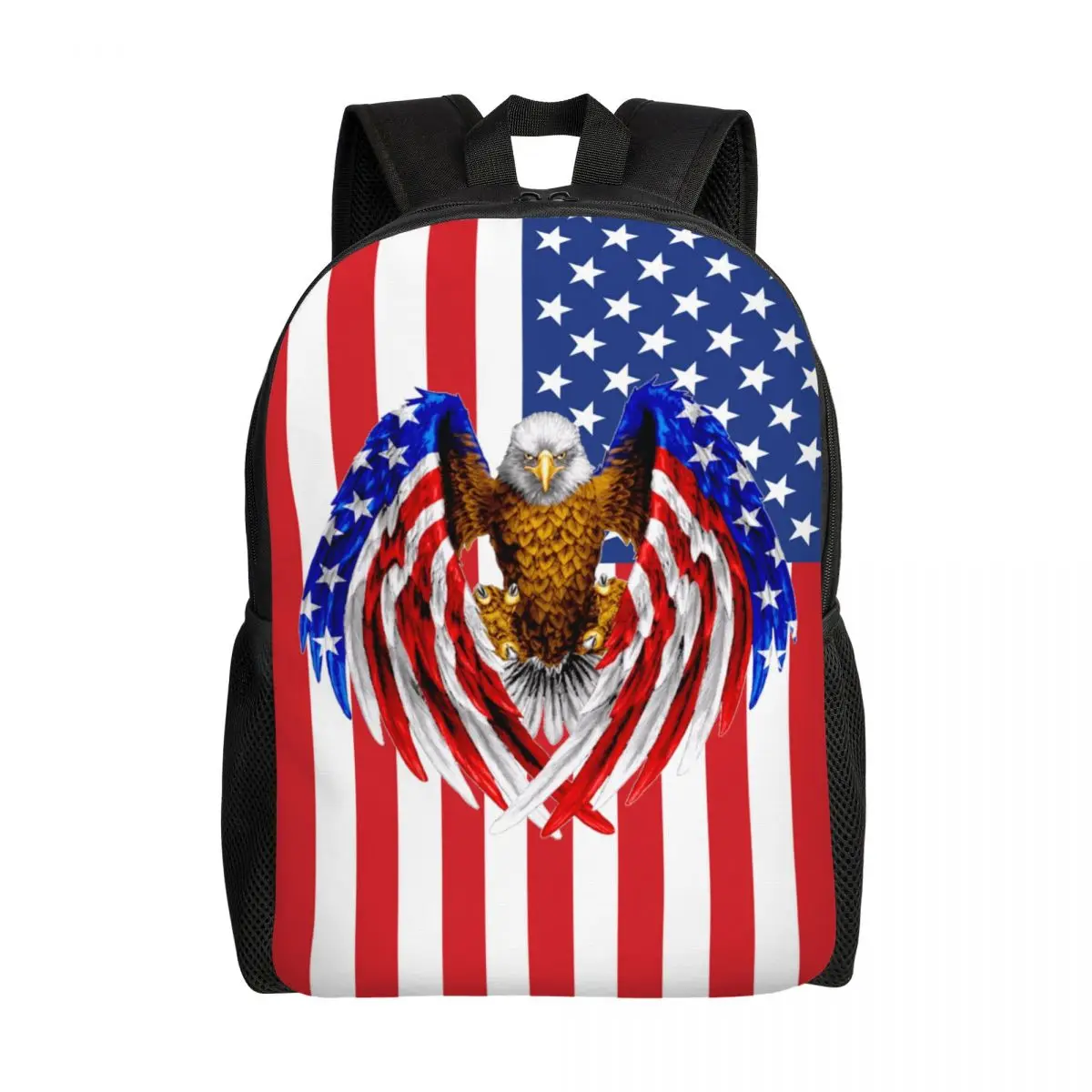 USA Flag American Eagle Backpack for Men Women College School Student Bookbag Fits 15 Inch Laptop Bags