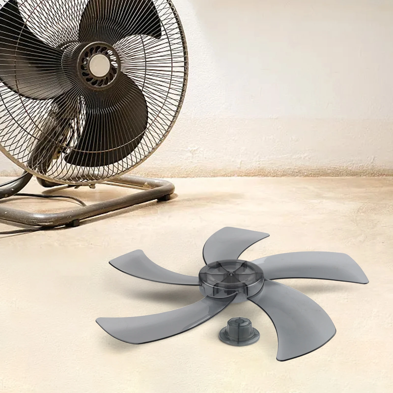 Five Leaf 18 Inch Fan Blade for Pedestal Fans with Nut Cover PP Plastic Construction for Reliable Cooling Performance
