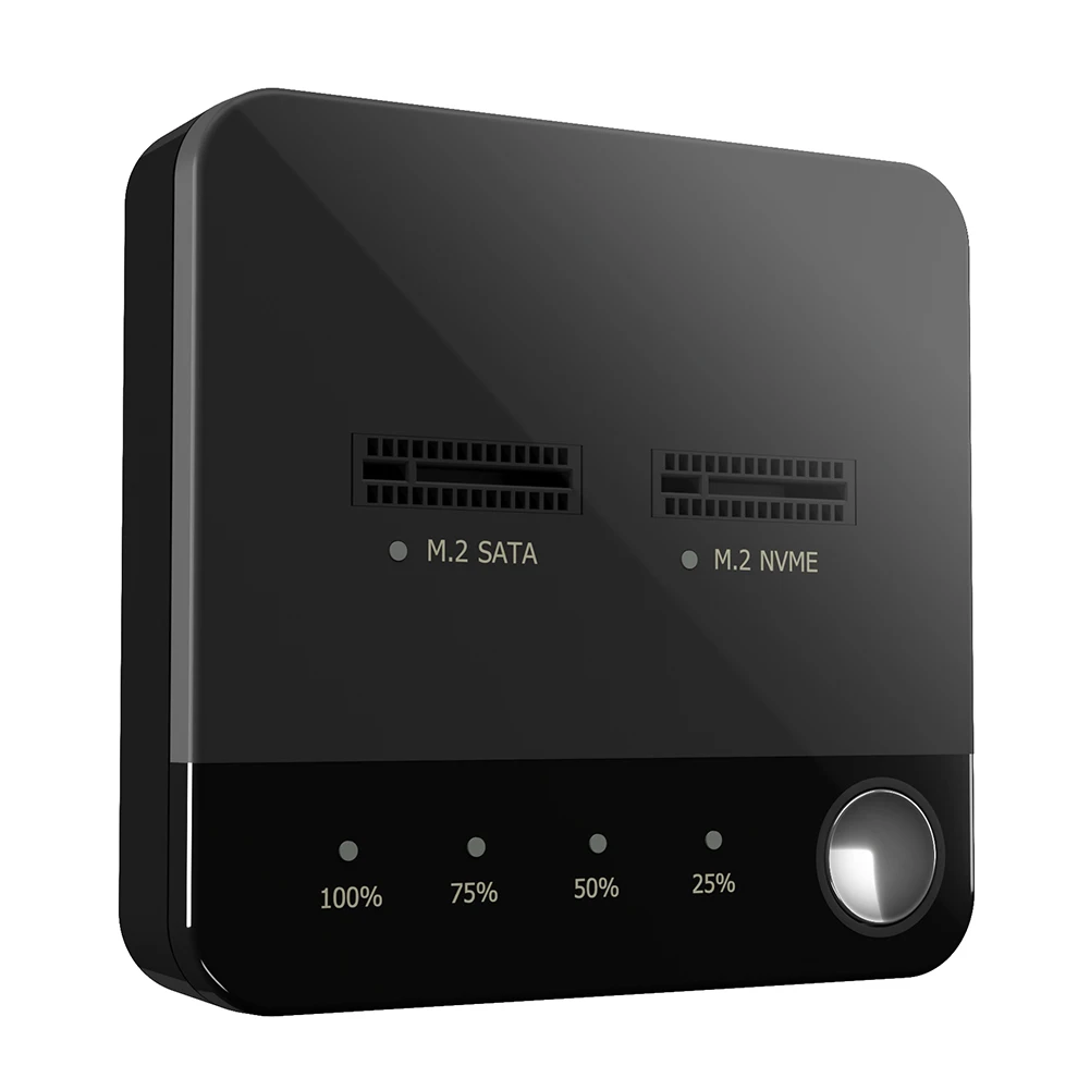 M.2 SATA/NVMe 듀얼 베이 하드 드라이브 도킹 스테이션 오프라인 복제 도킹 스테이션 복사기(LED 표시기 포함) M.2 SSD 복사기