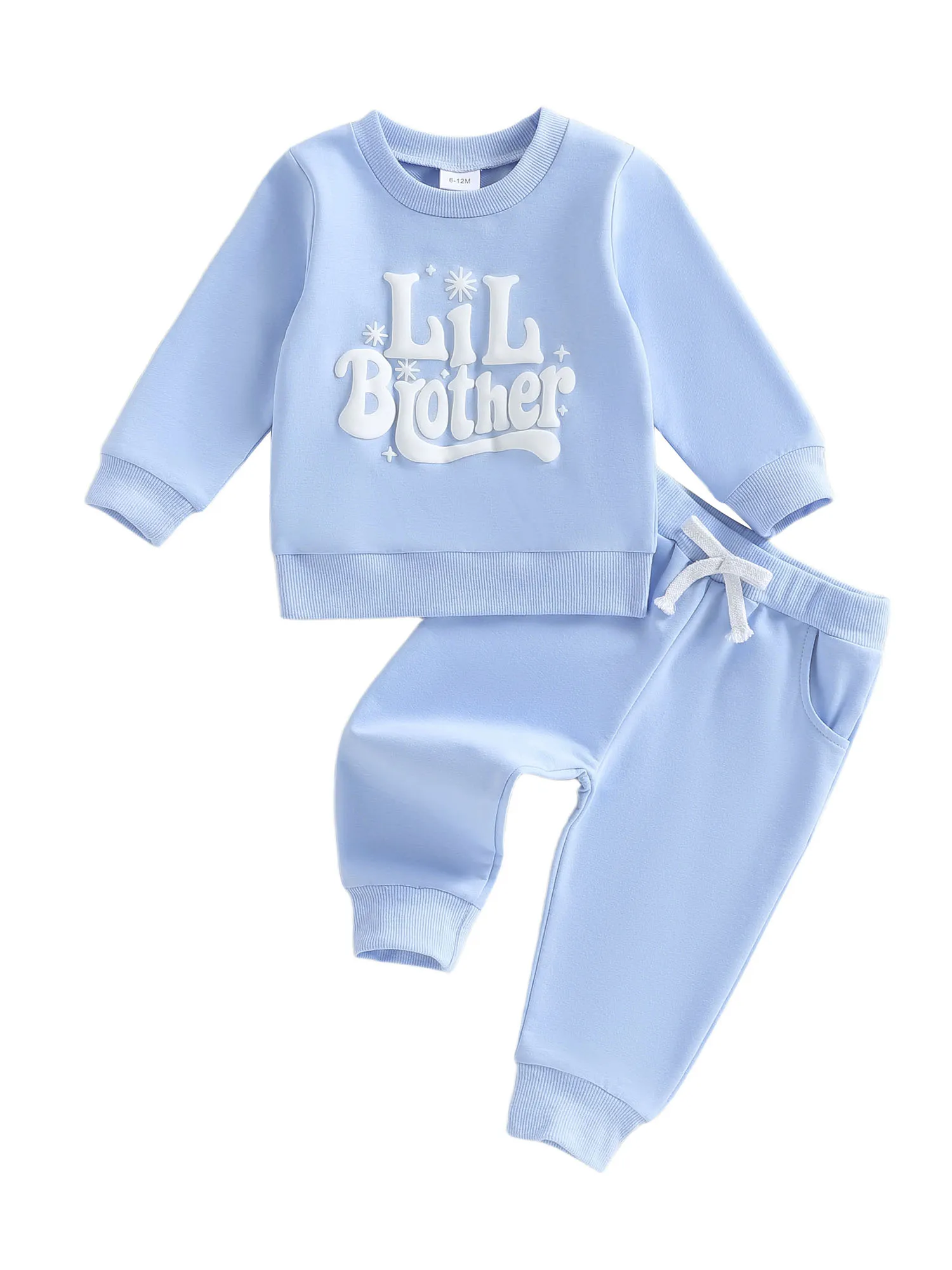 

Очаровательный осенний ансамбль для маленьких мальчиков с мешковатым верхом и низом с принтом букв, комплект из 2 предметов