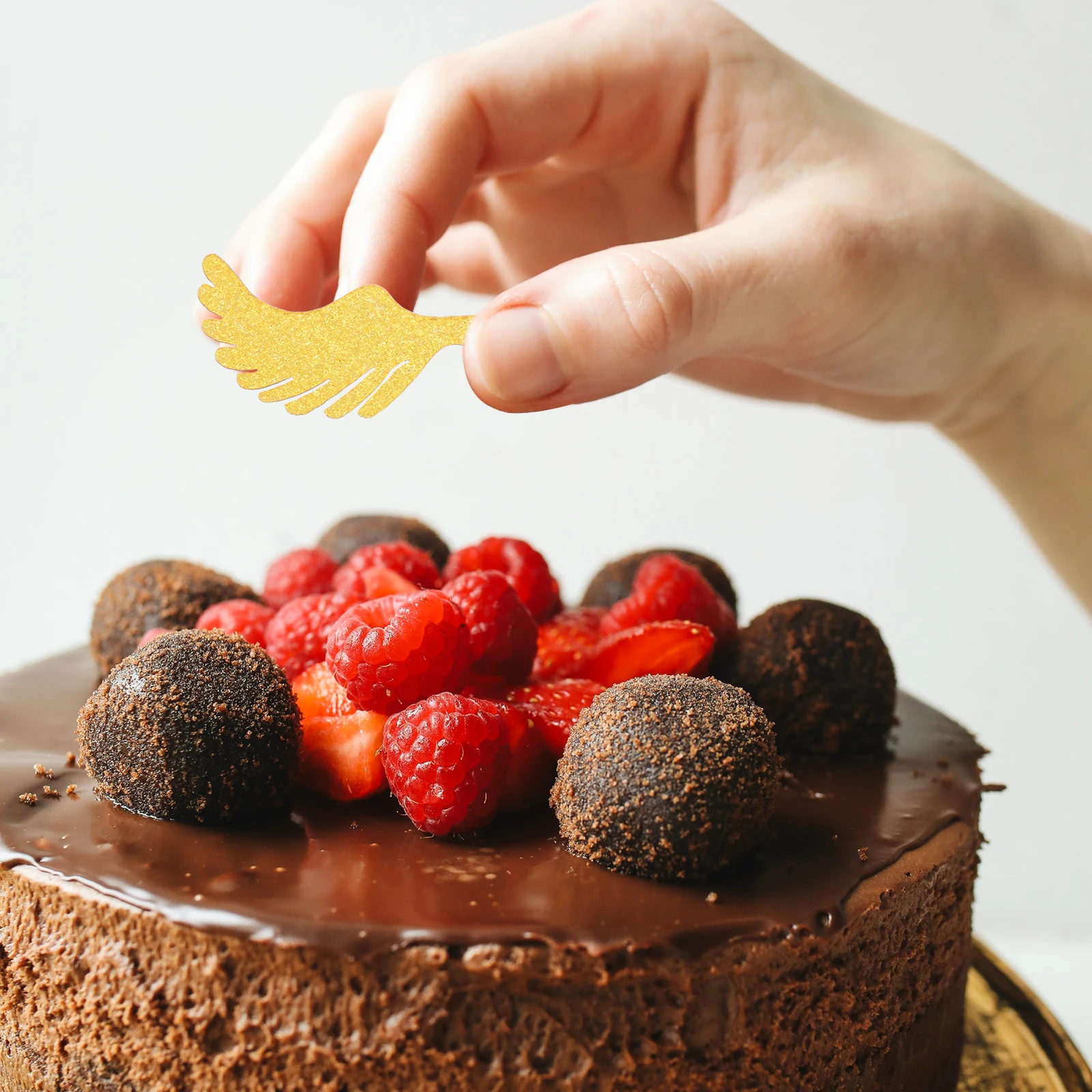 

Chocolate Card Cake Picks Simple Design Decorative Props Lightweight Compact Size Bright Color Easy Insertion Birthday Party