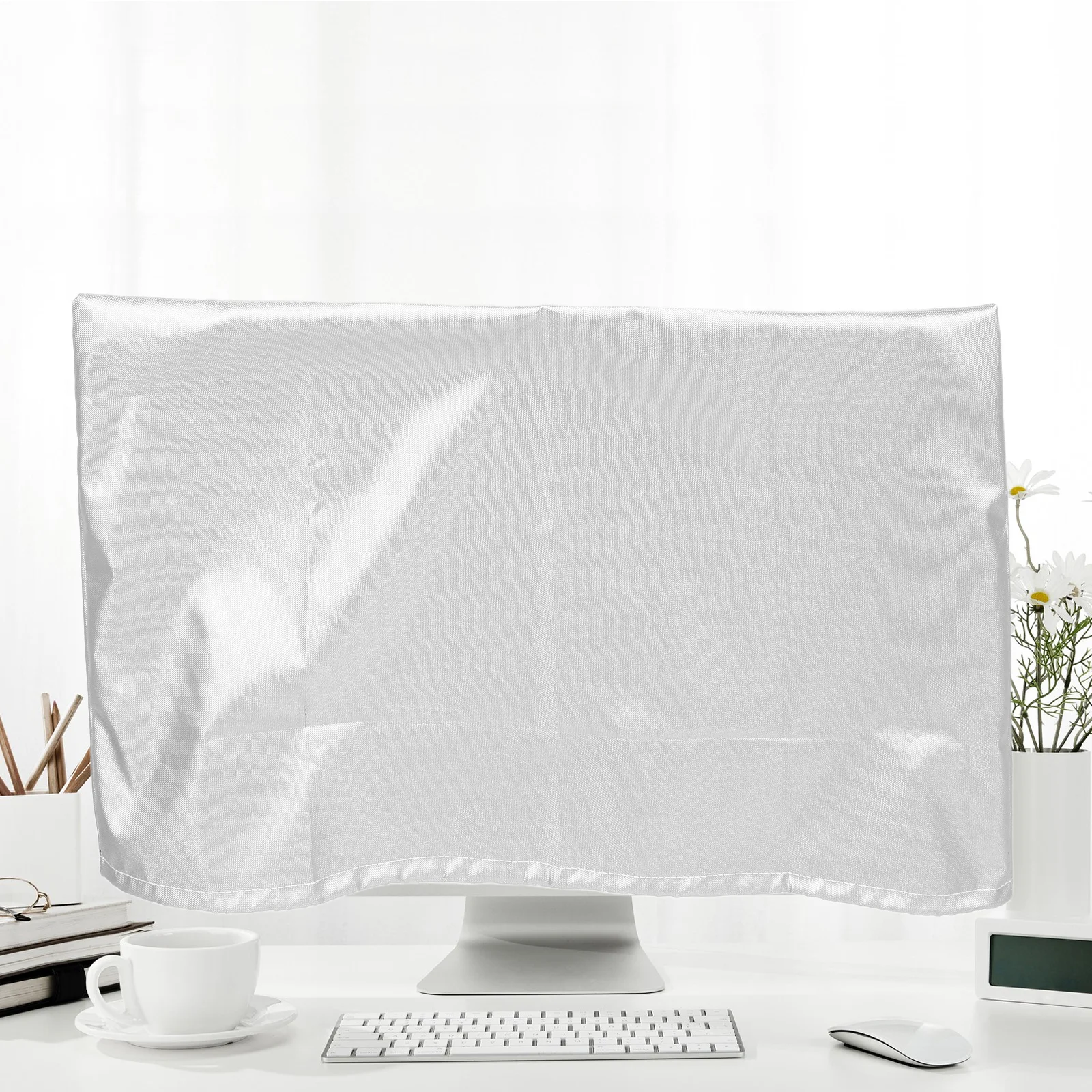 

Dust Cover Computer Monitor Protective Case Protector Display Screen Silver Office